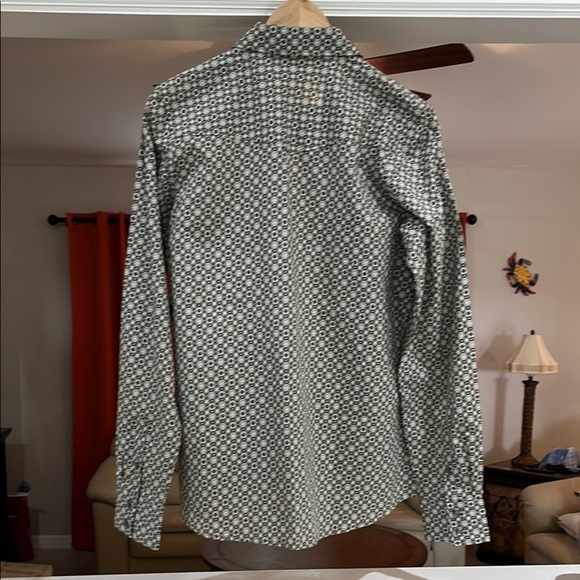 NWT Cinch Womens Olive Green Black and White Patterned Shirt Size L - Picture 2 of 9